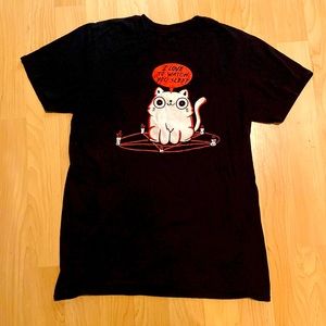 Black Matter size medium I love to watch you sleep cat tee